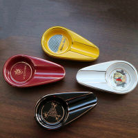 Classic Ceramic Yellow Ciggar Ashtrays Travel Tobaco Holder Ciger Rest Holder Cigaar Storage Ash Case Tray Smking Accessories