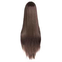 MapofBeauty 39" 100CM Long Straight Wigs For Women Black Brown White Cosplay Wig Female synthetic Hair Fake Hairpiece Rose Net Gift ของขวัญ