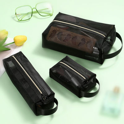 [Lady Sugar] กระเป๋าเก็บเครื่องสำอางตาข่ายโปร่งใสสำหรับผู้หญิงสำหรับเดินทางกระเป๋าโท้ทแบบพกพา