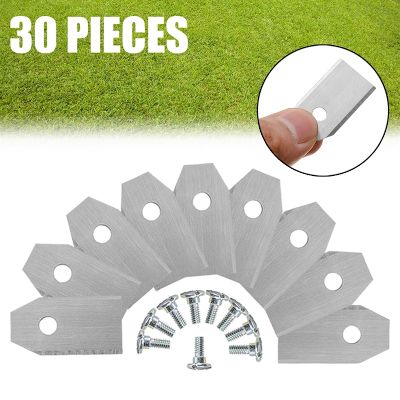 30Pcs Stainless Steel Lawnmower Cutter Blade 35x18x0.45mm with Screws For Robot Mower Replacement Blade Garden Blade Tools