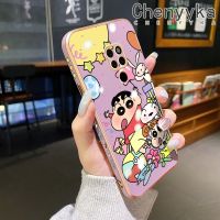 เคส Chenyyka สำหรับ Huawei Mate 20 20 Pro Mate เคส20X แฟชั่นอินเทรนด์สีเทียน Shin-Chan ดีไซน์ใหม่หรูหราชุบโทรศัพท์ลวดลายขอบสี่เหลี่ยมเลนส์กล้องถ่ายรูปคลุมทั้งหมดเคสนิ่มป้องกันเคสกันกระแทก