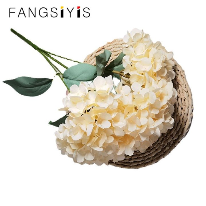 ช่อดอกไม้ไฮเดรนเยียฝรั่งเศสสำหรับผู้หญิง-ช่อดอกไม้ปลอมผ้าไหมเทียมจัดซุ้มสำหรับงานแต่งงาน5หัวอุปกรณ์ตกแต่งบ้าน
