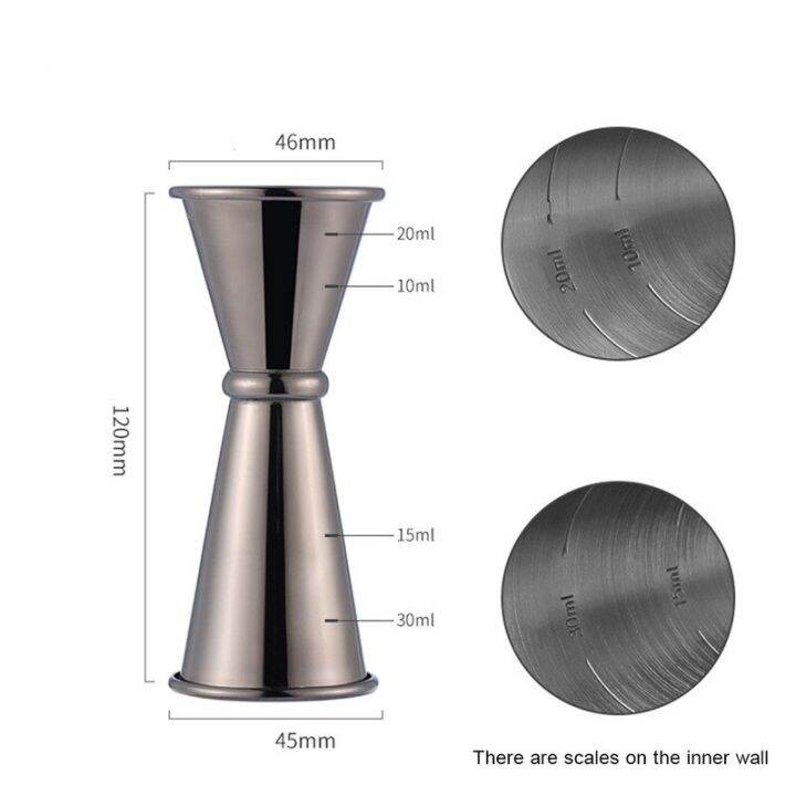 in-stock-liuaihong-อุปกรณ์เทไวน์แบบสเตนเลสสตีลของญี่ปุ่นสำหรับบาร์เครื่องดื่มค็อกเทลบาร์สองถ้วยวัดอุปกรณ์บาร์ดีไซน์แบบญี่ปุ่น