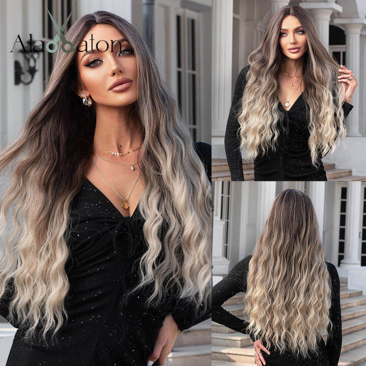 alan-eaton-long-curly-wavy-synthetic-wigs-สำหรับผู้หญิงสีน้ำตาลถึงสีบลอนด์-ombre-วิกผม-ntural-middle-parted-party-วิกผมทนความร้อน