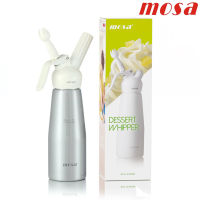 Mosa Cream Whipper ขวดวิปครีม 0.5 ลิตร - สีเงิน พร้อมหัวฉีดพลาสติก