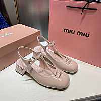 New hot style preppy style sandals womens round toe miu miuˉfashion temperament all-match patent leather Mary Jane sandals