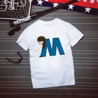 เสื้อยืดตัวอักษรภาษาอังกฤษน่ารักๆ M