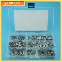 GOTORADE 390Pcs M3 M4 M5 M6 M8 M10 M12 แหวนล็อคฟัน 7ขนาด 304สแตนเลสสตีล วงแหวนรูปดาวฟันภายใน ที่มีคุณภาพสูง ชุดล็อคแหวนรอง การเชื่อมต่อไฟฟ้า