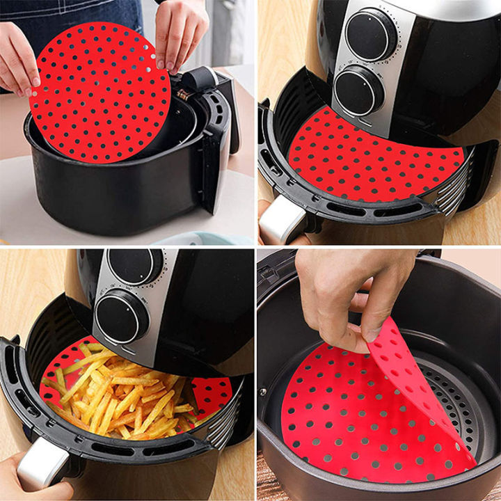 lucky-air-fryer-liners-ซิลิโคน-reusable-nonstick-ตะกร้า-mats-square-baking-pads-เบเกอรี่เครื่องมือ-bun-เค้กย่างจานรอง-air-fryer-อุปกรณ์เสริม