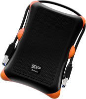 SP Silicon Power Silicon Power 2TB Rugged Portable External Hard Drive Armor A30, Shockproof USB 3.0 for PC, Mac, Xbox and PS4, Black 2TB Black-Orange