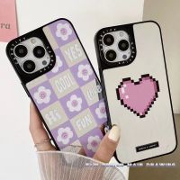 GuangZhouLiChaoPiF Casetify เคสโทรศัพท์มือถือแบบกระจก กันกระแทก ลายดอกไม้ สีชมพู เรียบง่าย สําหรับ iPhone 14 MAX 13 promax 12 XS XR XS-MAX 7G 8G SE2020 7 8P