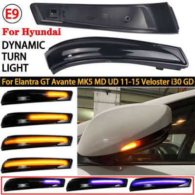 แบบไดนามิกไฟ LED ไฟกระพริบลำดับเลี้ยวกระจกตัวบ่งชี้สำหรับ Hyundai Elantra GT Avante MK5 MD UD 2011-2015 Veloster I30