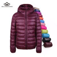 ZZOOI Bella Philosohy Winter Ultra Light Women Down Coats Hooded 90% White Duck Down jacket Thin Slim Parka Female Feather Jacket