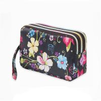 ▫✸♨ 3 Zipper Women Waterproof Purse Cell Pouch Handbag Wallet Wristlet Bag WomenS Fabric Coin Purse Bag Mobile Wallet Clutch Bag