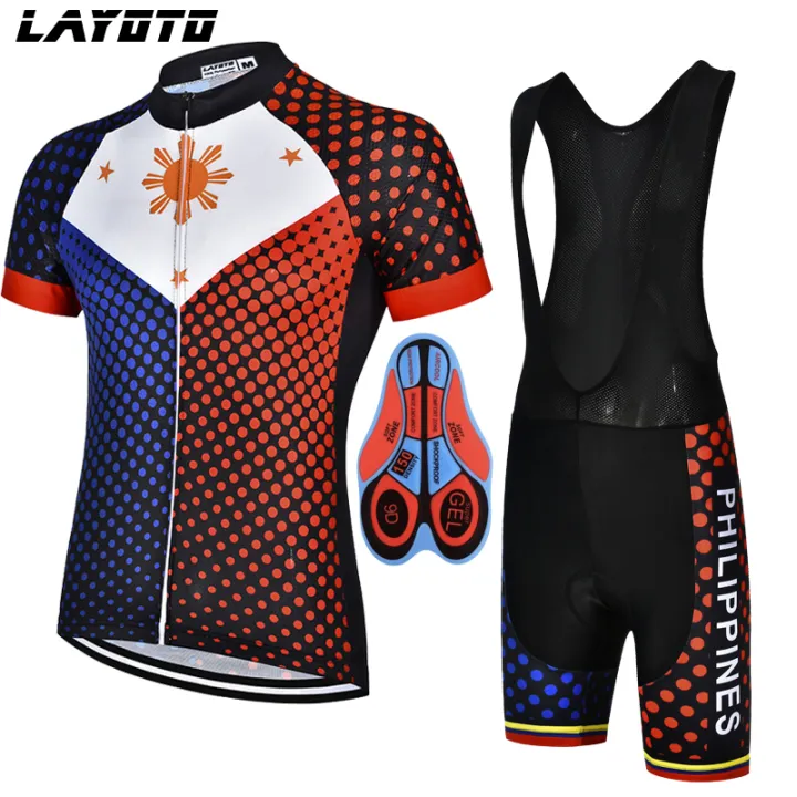Cycling Jersey Set Men Philippine Cycling Bibset Jersey Pilipinas 9D