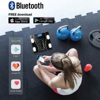 OU ☃เครื่องชั่งน้ำหนักดิจิตอล อัจฉริยะ หน้าจอLCD 180 กก วัดไขมัน Bluetooth ตาชั่งดิจิดอล สามารถชาร์จโดย USB❁