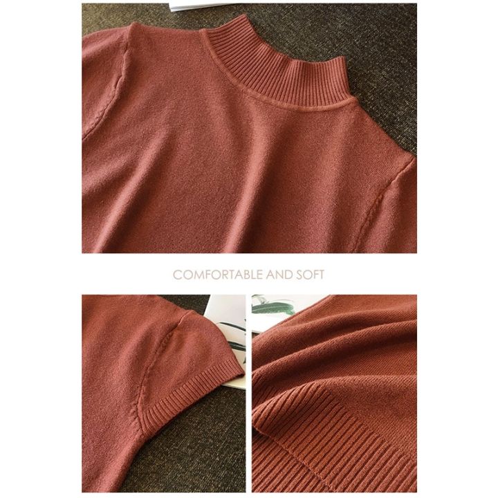 half-turtleneck-short-sleeve-korean-sweater-knitted-pullover-sweaters-thin-pull-2022