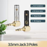 90 Degree 3.5mm Jack Audio Jacks 3.5 Connector Male Headphones Plug 3 Pole Stereo AUX Speaker Terminal Gold Plated Black Silver Professional Audio Acc