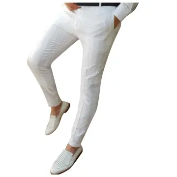 Shop Elastic Pants Men White online