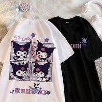 Sanrios เสื้อยืดเสื้อแขนสั้นลายการ์ตูนลายอะนิเมะ Kuromi,ใหม่เสื้อยืดทรงหลวมบางเสื้อคอตตอนของขวัญวันเกิด