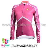 เสื้อจักรยานผู้หญิงแขนยาวทีม Castelli 13 สีชมพู