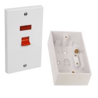 Electrical Cooker Switch DP 45A 2 Gang Neon with 45mm Surface mounted Pattress