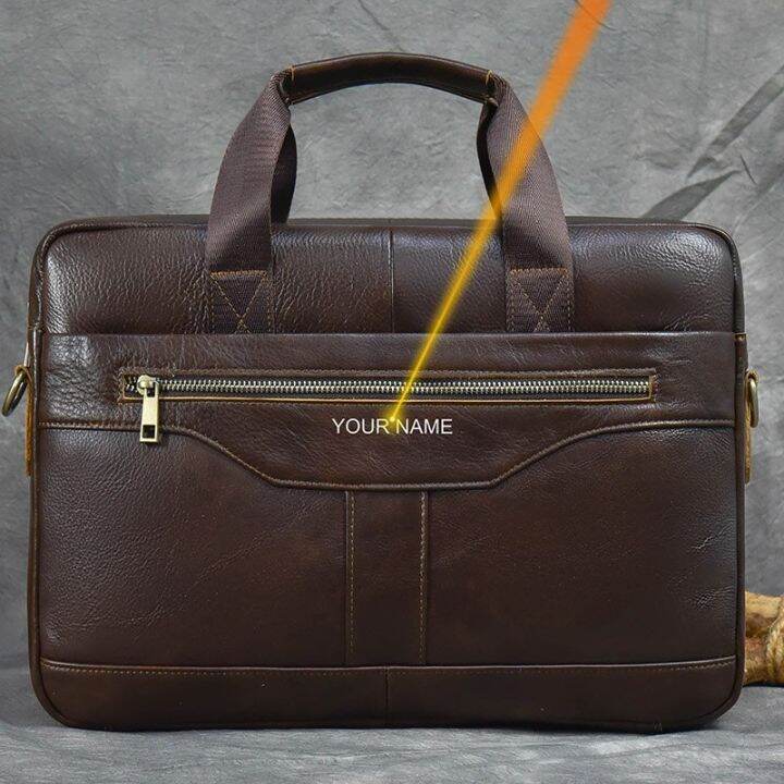 Branded leather office hot sale bags for mens