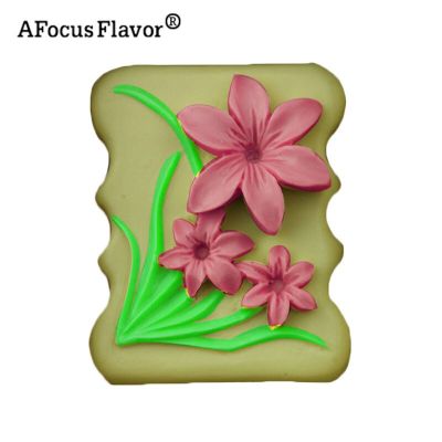 ；【‘； DIY Handmade Orchid Grass Cake Soap Silicone Mold Chocolate Pudding Jelly Biscuit Candy Cookie  Bakeware Mold Kitchen Baking