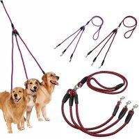 3 Way Dogs Coupler Leash Triple Pet Leashes No Tangle Dog Triple Lead Nylon Traction Rope for Walking Pet Leash Fit for Puppies