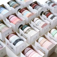 5 Rolls Mini Washi Tape Set Creative Basic Skinny Masking Decorative for Arts DIY Crafts Planners Scrapbooking Wrapping