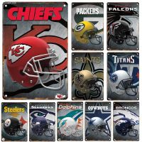 ┋♨ Famous Soccer Team Helmet Metal Logo Sign Tin Painting Billboard Soccer Sports Poster Home Living Room Club Wall Art Decoration