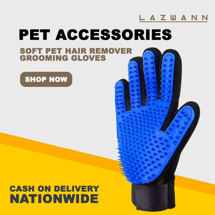 Upgrade Version Pet Grooming Glove - Gentle Deshedding Brush Glove -  Efficient Pet Hair Remover Mitt - Enhanced Five Finger Design - Perfect for  Dog 