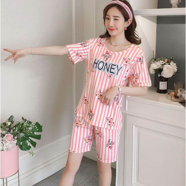 korean-fashion-maternity-pajamas-short-sleeve-pyjamas-set-breastfeeding-nursing-clothes-maternity-tops-shorts-set-wear-women-sleepwear-nightwear-short-confinement-suit-homewear