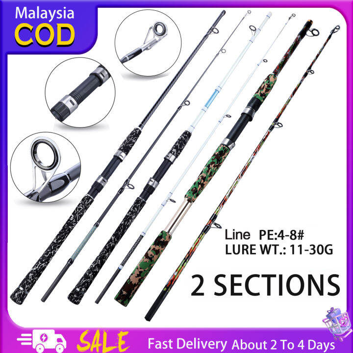 Malaysia 2 Pieces Spinning Fishing Rod EVA Handle Ultralight Camouflage