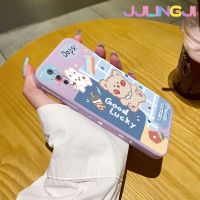 Jjlingji เคสสำหรับ Vivo S1 Pro เคส Y9s ดีโชคดีลายกระต่ายหมีบางดีไซน์ใหม่เคสโทรศัพท์ป้องกันขอบสี่เหลี่ยมเคสนิ่มเคสปลอกซิลิโคนกันกระแทก