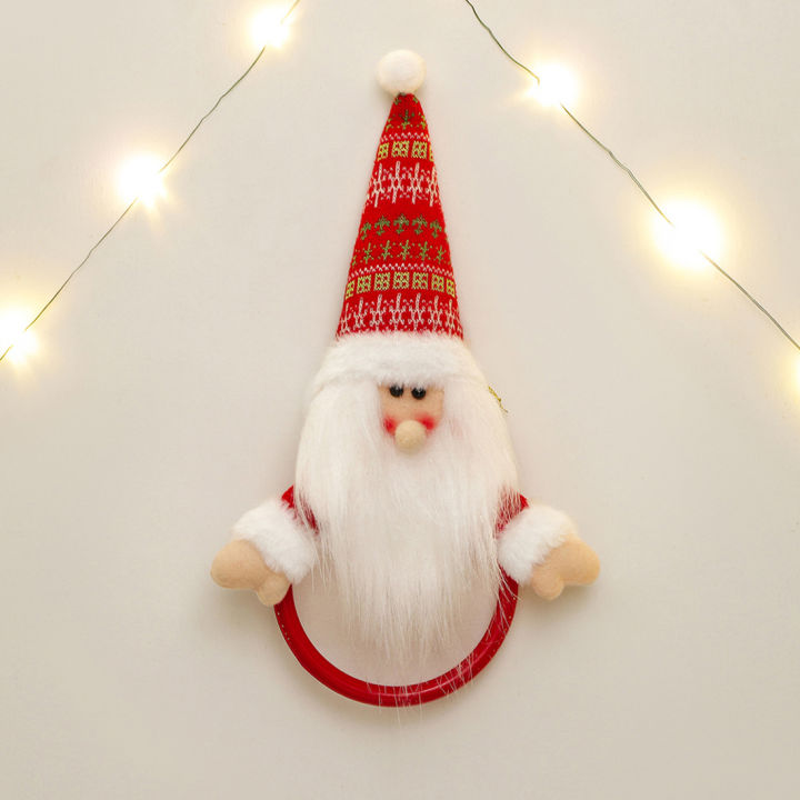 จี้ผ้าเช็ดตัวคริสต์มาส-abl-แหวนแขวนผ้าเช็ดตัวตุ๊กตาหิมะกวางเอลก์อุปกรณ์ตกแต่งซานตาคลอสของตกแต่งที่ทำด้วยมือ-diy