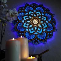 Mandala Wall Hanging Lamp Multilayered USB LED Bedroom Ambient Lamp Art Crafts Photography Props Lighting Gift for Holiday Party Night Lights