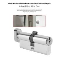 Yika 70mm อลูมิเนียมล็อคประตูกระบอก Home Security Anti-SNAP 3 คีย์โทนสีเงิน