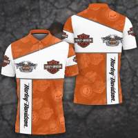 (ALL IN STOCK XZX)   Harley Davidson Custom 3D polo Shirt VD835  (Free customized name logo for private chat, styles can be changed with zippers or buttons)