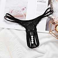 【cw】 Underwears Female Transparent Hollow Out Massage File Thong Thin Perspective Embroider T Pants