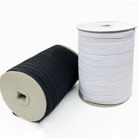 卐⊙◈ 5 Meters/Pack 3/5/6/8/9/12/15mm White Black Elastic Band Spandex Belt Polyester Elastic Bands Sewing Clothes Garment Accessories
