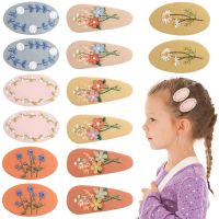 【jw】✷❈✒  2Pcs/lot Embroidery Hair Pins Children Accessories Hairpins Barrettes