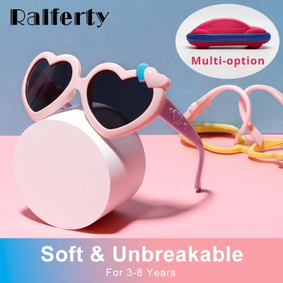 Ralferty Flexible Kids Sunglasses Girl 39;s Glasses Polarzied Anti UV Shades for Baby Heart Shaped Sun Glasses Oculos infantil