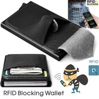 hot！【DT】▤┋  Men Business Aluminum Cash ID Card Holder Blocking Metal Wallet Coin Purse  Credit Rfid