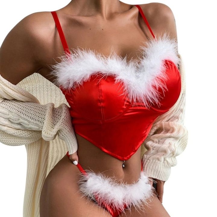 Womens Plus Size Christmas Babydoll Lace Sexy Lingerie Santa
