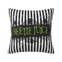 ปลอกหมอนทิมเบอร์ตันหนอนผีเสื้อแบบนอร์ดิก Beetlejuice สำหรับตกแต่งห้องนอนปลอกหมอนรถยนต์ทรงสี่เหลี่ยม