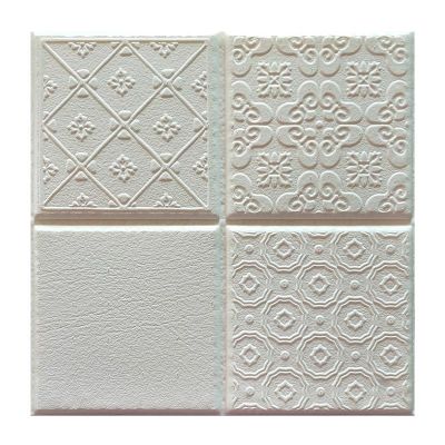 ELEGANT ตกแต่ง3D ผนังกระเบื้องสติกเกอร์ Self-Adhesive Square กันน้ำ Simple Peel Stick สำหรับห้องครัว Wall Home Decor (สีขาว)