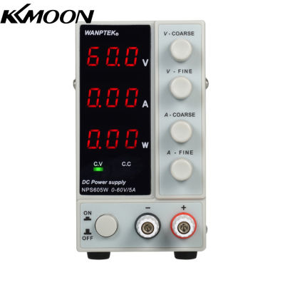 KKmoon Wanptek NPS605W 0-60V 0-5A แหล่งจ่ายไฟ DC จอแสดงผล3หลัก LED ความแม่นยำสูงปรับ Mini แหล่งจ่ายไฟ AC 115V/230V 50/60Hz แรงดันไฟฟ้า &amp; Current แบบ Dual Output