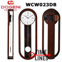 DOGENI รุ่น WCW023DB นาฬิกาแขวนไม้แท้ ทรง classic มีเสียงระฆัง เสียงเพลง ตุ่มแกว่ง แบบเปลิอย ทรงกลม ใช้กระจกนูน ประกัน 2 ปี Multi-Chime &amp; Melody with Pendulum WCW