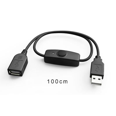 W3JD Kabel Ekstensi USB 2.0 Data Sinkronisasi Kabel Perpanjangan USB dengan Indikator LED Sakelar ON-OFF untuk Lampu LED Kipas USB PC Raspberry Pi